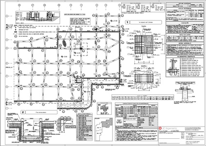 Plano constructivo de estructura y cimentación